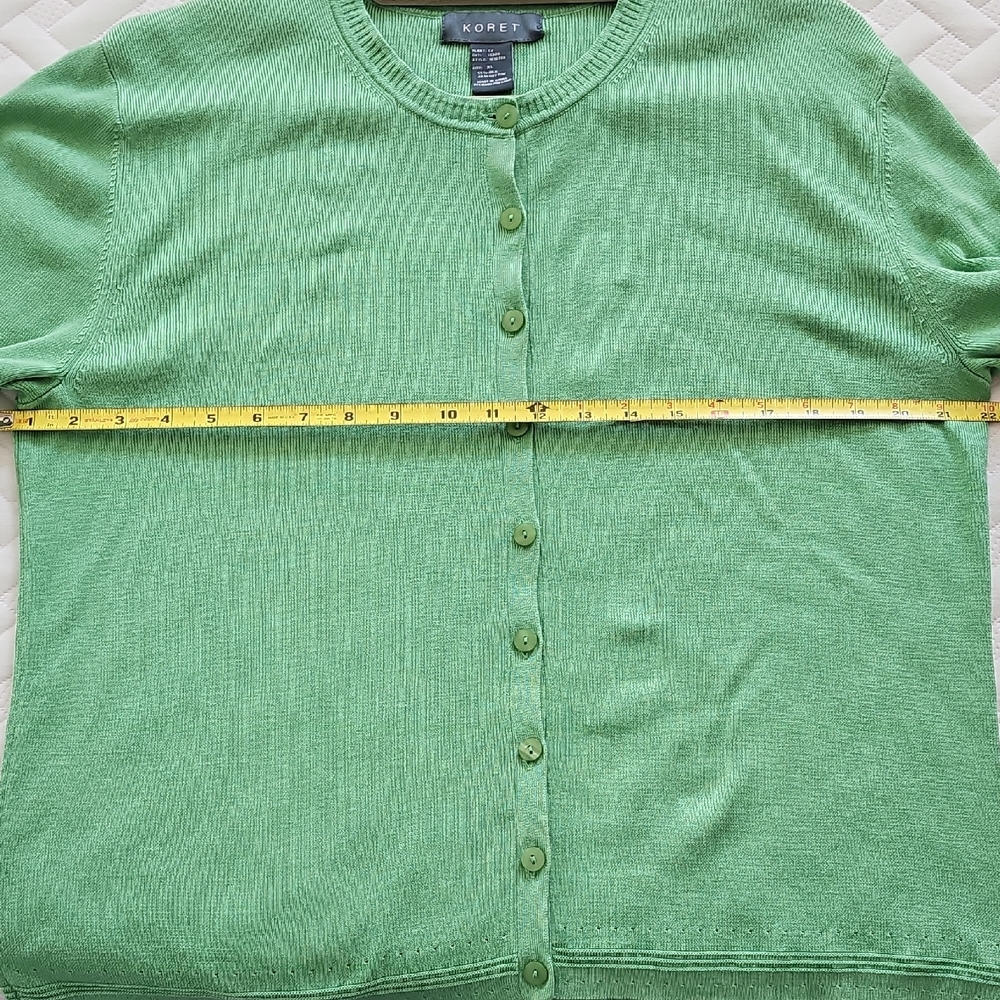 Koret Green Cotton/Silk Women's Cardigan. - Picture 6 of 7
